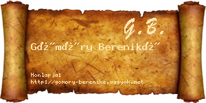 Gömöry Bereniké névjegykártya